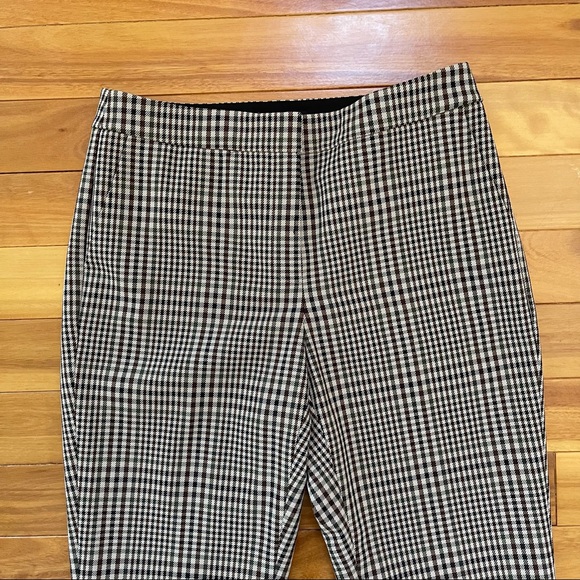 Lafayette 148 Clinton wool blend plaid pants cuffed tapered trousers - Picture 6 of 11